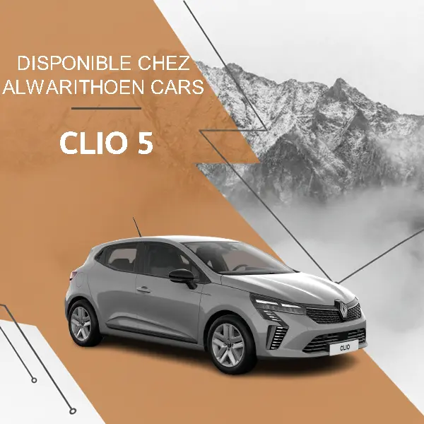 Location Renault Clio 5 manuelle Gris Rafale à Tanger